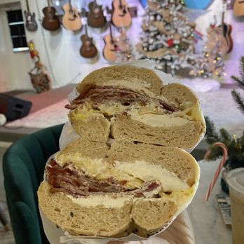 Bagel Babe - Bacon egg and cheese with cream cheese on everything bagel - Bagels Near Me - St. Petersburg, Florida Bagel Babe - Bacon egg and cheese with cream cheese on everything bagel - Bagels Near Me - St. Petersburg, Florida