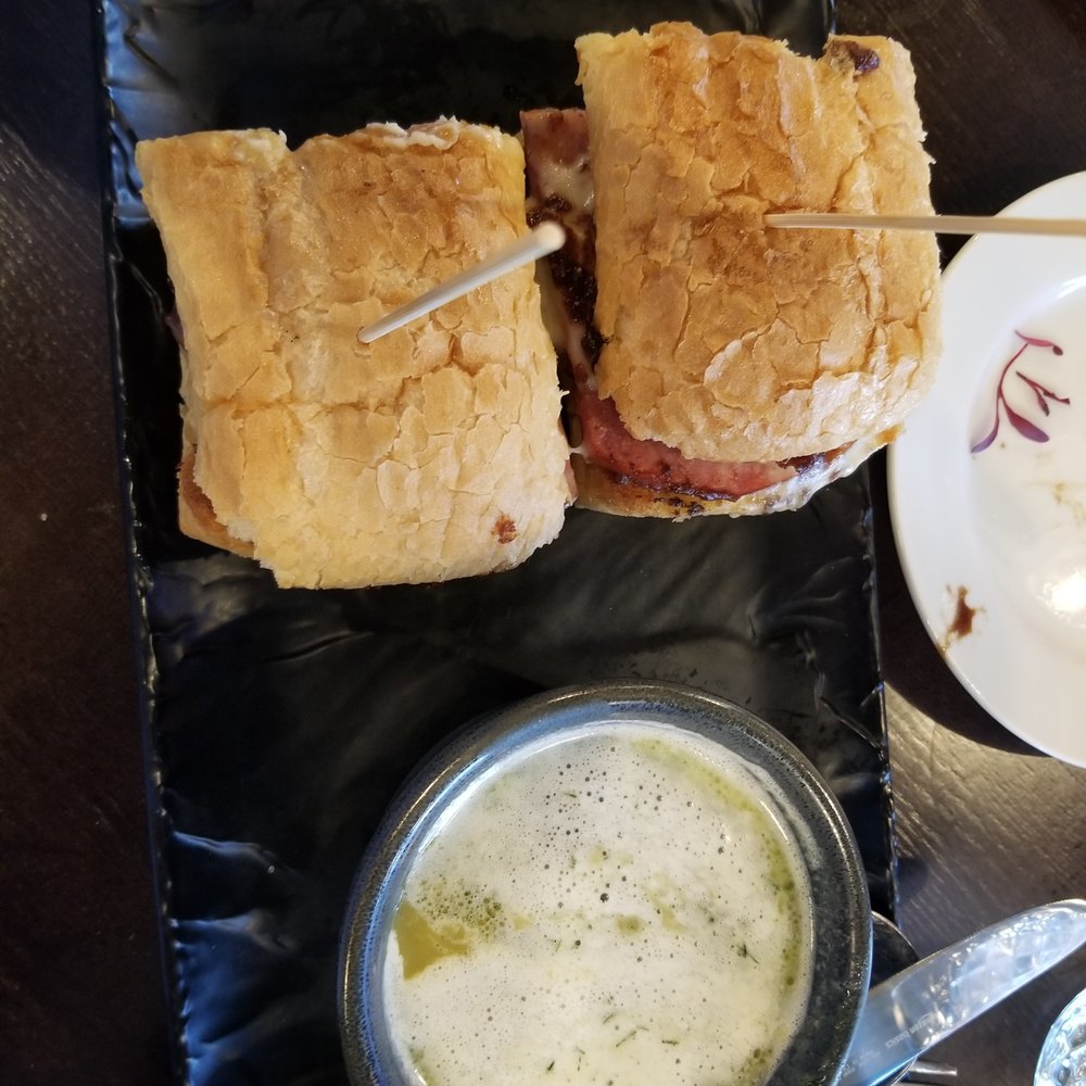 Whiskey Bend - Ham and fig sandwich with potato leek soup - Gastropubs Near Me - St. Charles, Illinois Whiskey Bend - Ham and fig sandwich with potato leek soup - Gastropubs Near Me - St. Charles, Illinois