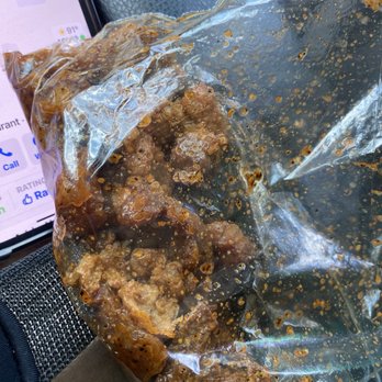 Famous Foods - I call this that spicy wet-wet!!! (Crackling with sauce) - Barbeque Near Me - Lake Charles, Louisiana
