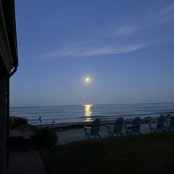 Oceanside Beach Rental - Moon setting this morning.
