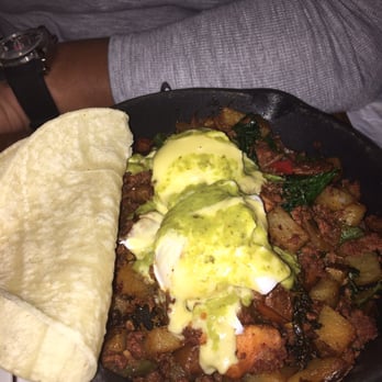 Cafe Nola - Mexican hash with chorizo, kale, potatoes, onions and peppers with a side of corn tortillas and poached eggs. Yum - Coffee & Tea Near Me - Frederick, Maryland Cafe Nola - Mexican hash with chorizo, kale, potatoes, onions and peppers with a side of corn tortillas and poached eggs. Yum - Coffee & Tea Near Me - Frederick, Maryland