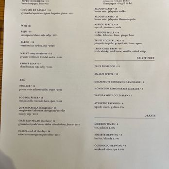 Trust - Drinks menu - New American Near Me - San Diego, California
