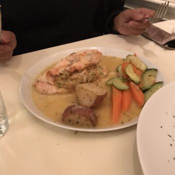Volares - Salmon stuffed with crab meat. - Italian Near Me - Rutherford, New Jersey Volares - Salmon stuffed with crab meat. - Italian Near Me - Rutherford, New Jersey