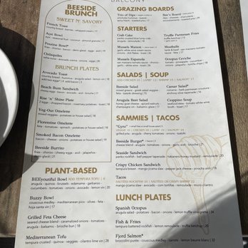 Beeside Balcony - Brunch menu - Mediterranean Near Me - Del Mar, California