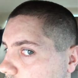 Pete's Suniland Barber Shop - Pic 2 (notice that the fade line isn't straight and the tape line hair is of varying lengths. (Wish I took more pictures)