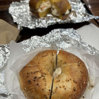 Bagel Bob's on York - Lightly dusted with garlic... - Bagels Near Me - New York, New York Bagel Bob's on York - Lightly dusted with garlic... - Bagels Near Me - New York, New York