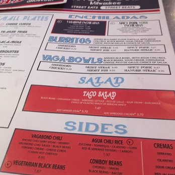 Vagabond - menu from 2019 - Mexican Near Me - Milwaukee, Wisconsin Vagabond - menu from 2019 - Mexican Near Me - Milwaukee, Wisconsin