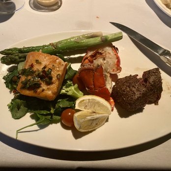 Del Frisco's Double Eagle Steakhouse - I did the pick 3 option, salmon, lasagna and sirloin - Steakhouses Near Me - Dallas, Texas
