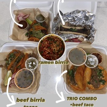 Mr.Birria - carne asada tacos with guac, bone marrow, ramen birria, beef birria tacos, trio combo - Tacos Near Me - Santee, California Mr.Birria - carne asada tacos with guac, bone marrow, ramen birria, beef birria tacos, trio combo - Tacos Near Me - Santee, California