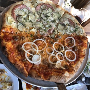 Bob's Pizza - Half dill pickle, half sausage pizza - Pizza Near Me - Chicago, Illinois Bob's Pizza - Half dill pickle, half sausage pizza - Pizza Near Me - Chicago, Illinois