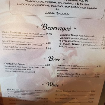 Japan Samurai - he menu for the restaurant - Sushi Bars Near Me - Chesapeake, Virginia Japan Samurai - he menu for the restaurant - Sushi Bars Near Me - Chesapeake, Virginia