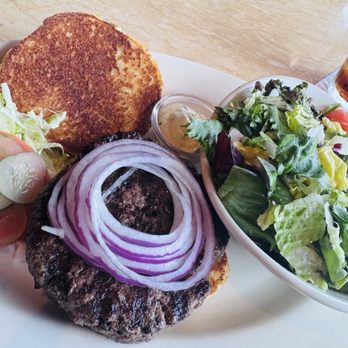 The Cheesecake Factory - Classic Burger* ** flawless. Side garden salad with the most amazing blue cheese dressing. - American Near Me - Danbury, Connecticut The Cheesecake Factory - Classic Burger* ** flawless. Side garden salad with the most amazing blue cheese dressing. - American Near Me - Danbury, Connecticut