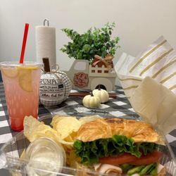 Golden Greens and Salads - Turkey Croissant  | Strawberry Lemonade