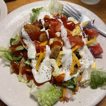 Texas Roadhouse - House salad with ranch and French - Steakhouses Near Me - Bloomington, Indiana