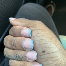 She didn't even have the decency to file the acrylic down!
