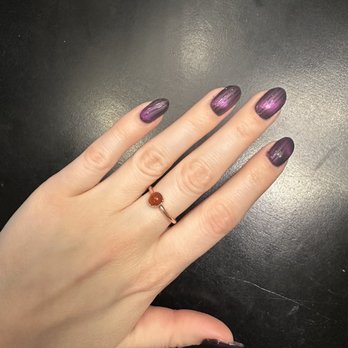 Nailish Spa - Purple cat eye with stripes - Waxing Near Me - Minneapolis, Minnesota Nailish Spa - Purple cat eye with stripes - Waxing Near Me - Minneapolis, Minnesota