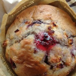 My tasty berry muffin. It even had berry filling inside! Yummy! My tasty berry muffin. It even had berry filling inside! Yummy!