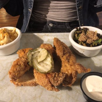 Grace Meat + Three - Fried chicken with Mac and cheese and brussel sprouts - Southern Near Me - St Louis, Missouri Grace Meat + Three - Fried chicken with Mac and cheese and brussel sprouts - Southern Near Me - St Louis, Missouri