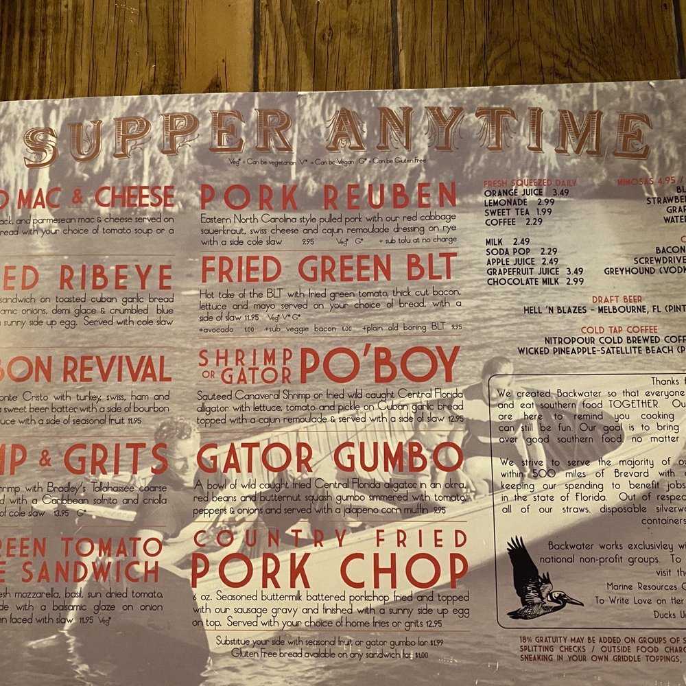 Backwater - Menu - Breakfast & Brunch Near Me - Melbourne, Florida Backwater - Menu - Breakfast & Brunch Near Me - Melbourne, Florida
