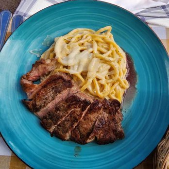 Limoncello - Bucatini cacio e Pepe with ribeye - Italian Near Me - Miami Beach, Florida