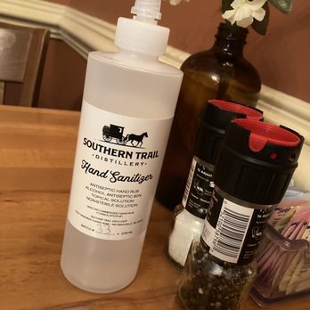 The Front Porch - Hand sanitizer provided at each table - Southern Near Me - Leonardtown, Maryland