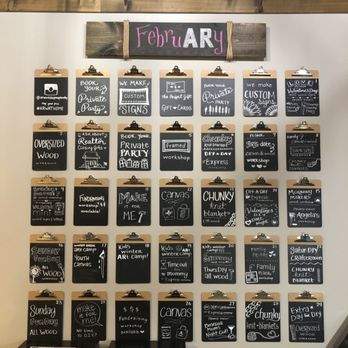 Shine Your Light Design - Chalkboard calendar for AR Workshop Maple Valley, updated monthly - Signmaking Near Me Shine Your Light Design - Chalkboard calendar for AR Workshop Maple Valley, updated monthly - Signmaking Near Me