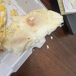 Lucky Guys Burgers - Deam I ordered over easy eggs and the cook gave me so hard ass eggs