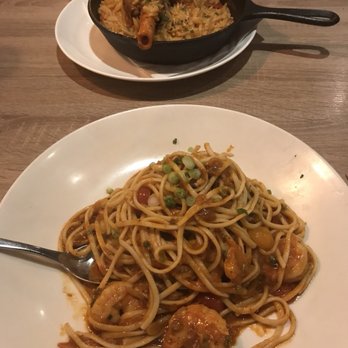 Plateia Mediterranean Kitchen Bar - shrimp with linguine, and lamb youvetsi in the back - Bars Near Me - Glenview, Illinois Plateia Mediterranean Kitchen Bar - shrimp with linguine, and lamb youvetsi in the back - Bars Near Me - Glenview, Illinois