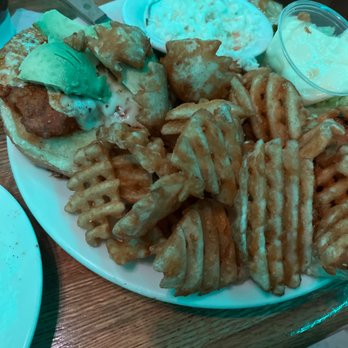 Fox's - Beverly - Buffalo Chicken Sandwich with coleslaw and waffle fries - Pizza Near Me - Chicago, Illinois