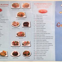 Great Wall - New menu as of summer 2018. Prices and availability subject to change.