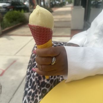 Cajou Creamery - Passion fruit $8 for one scoop and $2 for the cone - Vegan Near Me - Baltimore, Maryland