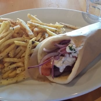 Kentro Greek Kitchen - Pork pita with fries - Greek Near Me - Fullerton, California Kentro Greek Kitchen - Pork pita with fries - Greek Near Me - Fullerton, California