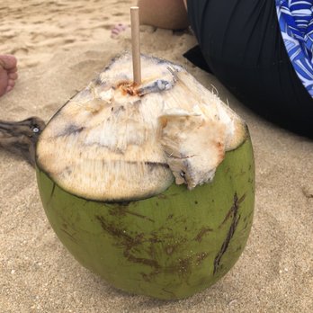 Haena Beach Park - Coconut juice from the parking lot guy - Parks Near Me - Kapaa, Hawaii