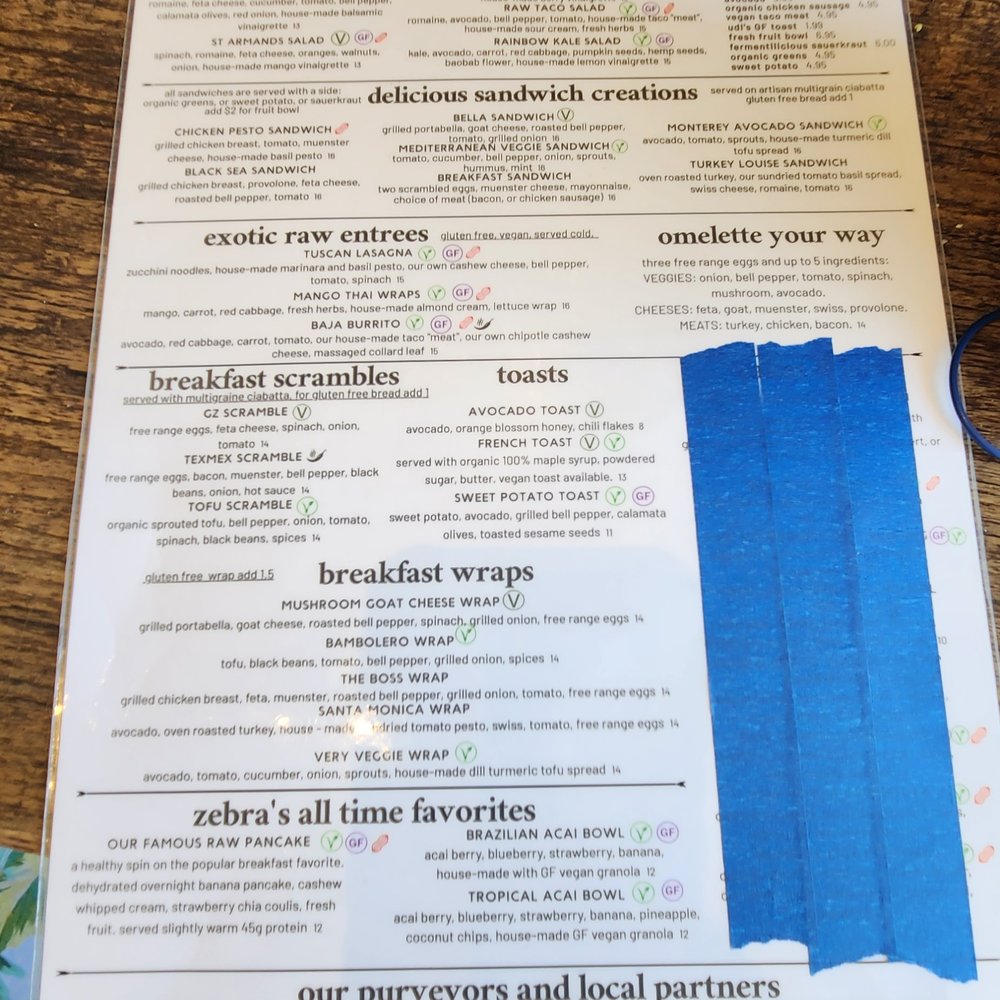 Green Zebra Cafe - Menu May of 2023 - Juice Bars & Smoothies Near Me - Sarasota, Florida Green Zebra Cafe - Menu May of 2023 - Juice Bars & Smoothies Near Me - Sarasota, Florida
