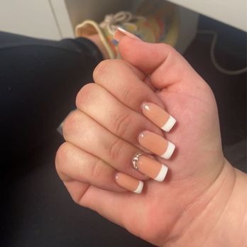 No1 Nails - French tip + diamonds - Nail Salons Near Me - Downey, California