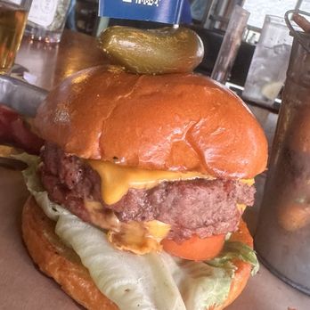 Barrel & Bones - Burger was brisket but didn't taste like much. They cooked it correctly though. - Bars Near Me - The Colony, Texas