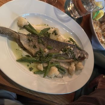 Clyde's at Mark Center - Whole Roasted Rainbow Trout with Cauliflower and Green Beans - American Near Me - Alexandria, Virginia
