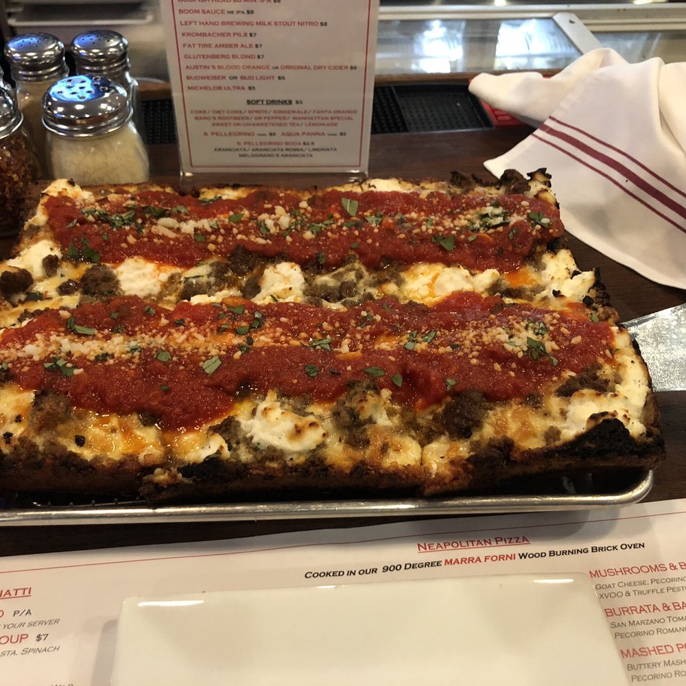 Donatina Neapolitan Pizza Cafe - Detroit style meatball and ricotta pizza - Pizza Near Me - Patchogue, New York Donatina Neapolitan Pizza Cafe - Detroit style meatball and ricotta pizza - Pizza Near Me - Patchogue, New York