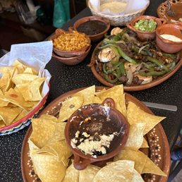 Fab Fajitas Supreme and chorizo bean dip I forgot the name of
