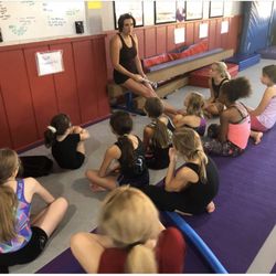 Skybound Tumbling - Powerful Words discussion with one of our classes.