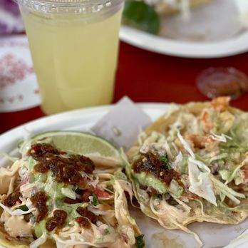 Los Mariscos - Enchilado Taco and pineapple Aguas Frescas - Mexican Near Me - New York, New York Los Mariscos - Enchilado Taco and pineapple Aguas Frescas - Mexican Near Me - New York, New York