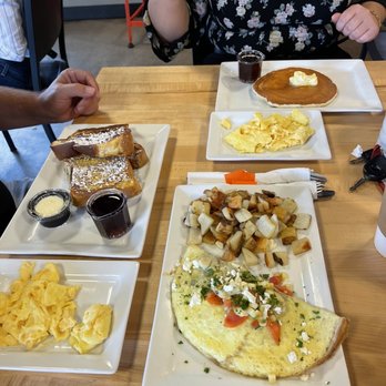 Daily Jam - Breakfast & Brunch Restaurant - Greek omelette, French toast and pancake. Yum. - New American Near Me - Tempe, Arizona