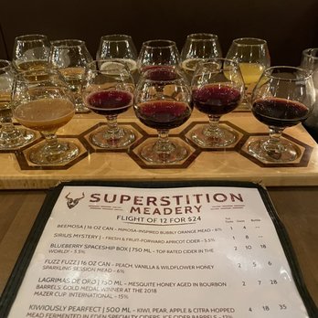 Superstition Meadery - Enjoying a Mead flight! - Tapas/Small Plates Near Me - Prescott, Arizona Superstition Meadery - Enjoying a Mead flight! - Tapas/Small Plates Near Me - Prescott, Arizona