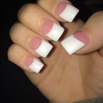 Luv's Nails - Pink and white with glitter tips ;) - Nail Salons Near Me - Las Vegas, Nevada