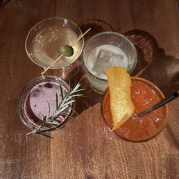 Dirty Martini, Aperol Spritz, Thai Basil Cocktail, Italian Holiday Cocktail
