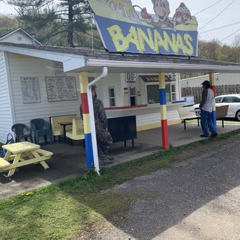 Bananas - a man standing in front of a restaurant - Ice Cream & Frozen Yogurt Near Me - Tionesta, Pennsylvania Bananas - a man standing in front of a restaurant - Ice Cream & Frozen Yogurt Near Me - Tionesta, Pennsylvania