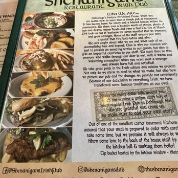 Shenanigans - Menu cover. - Irish Near Me - Dahlonega, Georgia Shenanigans - Menu cover. - Irish Near Me - Dahlonega, Georgia