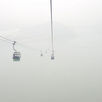 昂坪360 - Cable Cars in thick cloud coverage (01/05/19). #HongKong #LantauIsland #China #CableCars #Traveling - Public Transportation Near Me - Hong Kong, HK