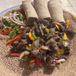 Special Beef Tips.  Following wonderful Sambusas.