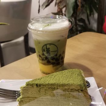 Tan-Cha - Matcha crepe cake and #2 cheese uji matcha - Bubble Tea Near Me - Los Angeles, California Tan-Cha - Matcha crepe cake and #2 cheese uji matcha - Bubble Tea Near Me - Los Angeles, California